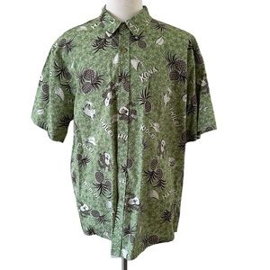 Cooke Street Honolulu Men's Short Sleeves Button Front Shirt Green Size 2XL